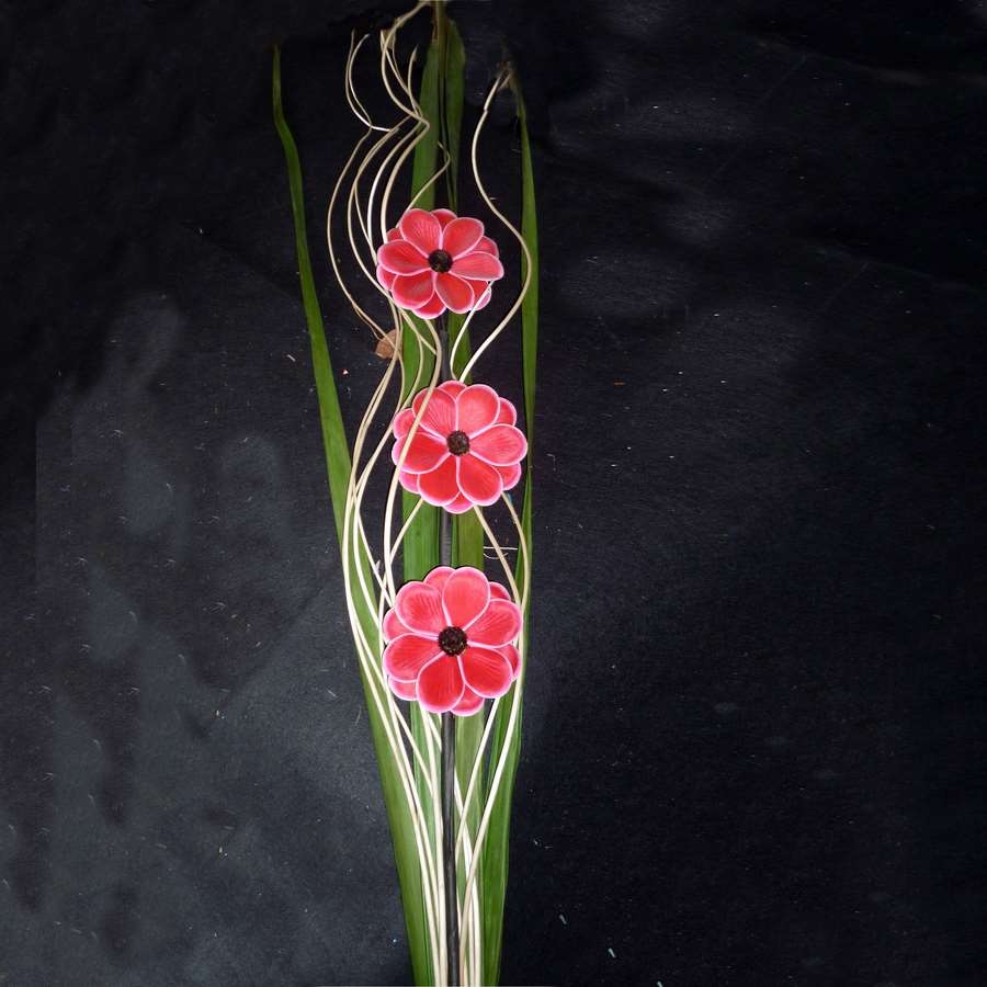 Сухоцвет с тремя цветкамии лист 942-005 72см